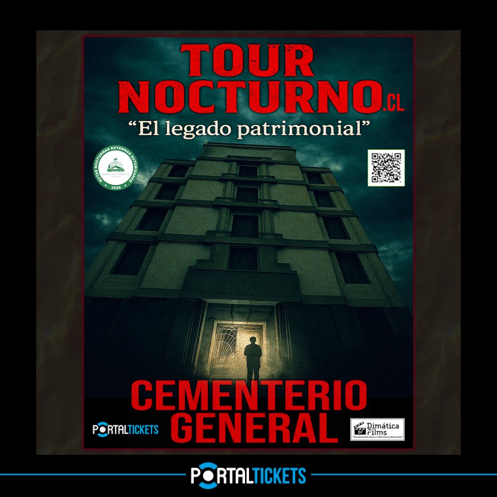 Flyer TOUR NOCTURNO EN CEMENTERIO GENERAL: EL LEGADO PATRIMONIAL TRASNOCHE - VIERNES 19 DE DICIEMBRE 2025 23:00 HORAS