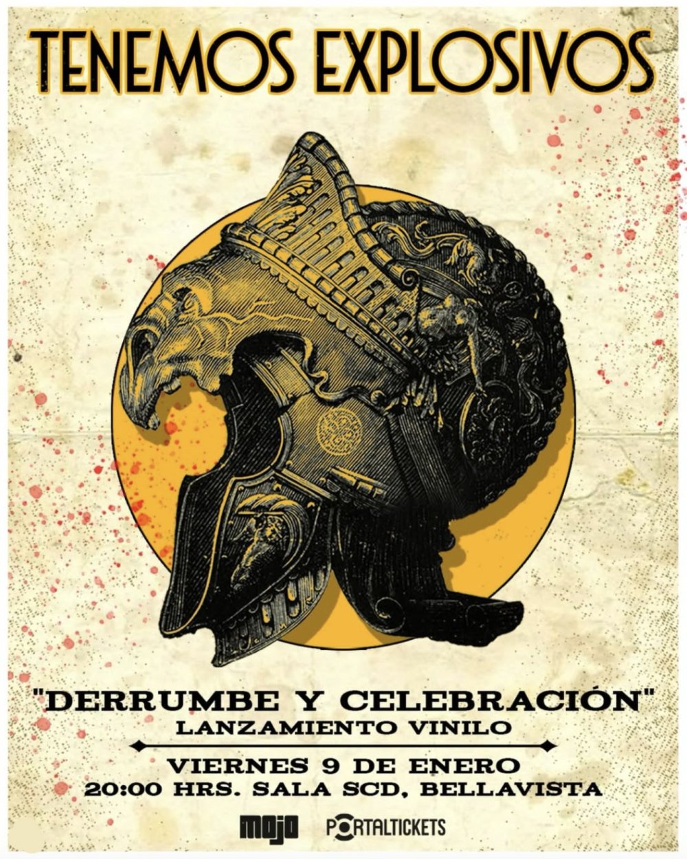 Flyer TENEMOS EXPLOSIVOS: LANZAMIENTO DERRUMBE Y CELEBRACIÓN EN VINILO EN SALA SCD BELLAVISTA