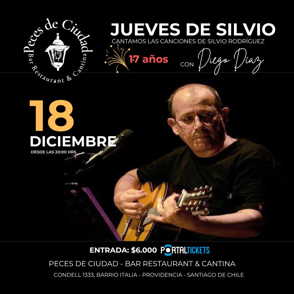 Flyer JUEVES DE SILVIO EN PECES DE CIUDAD