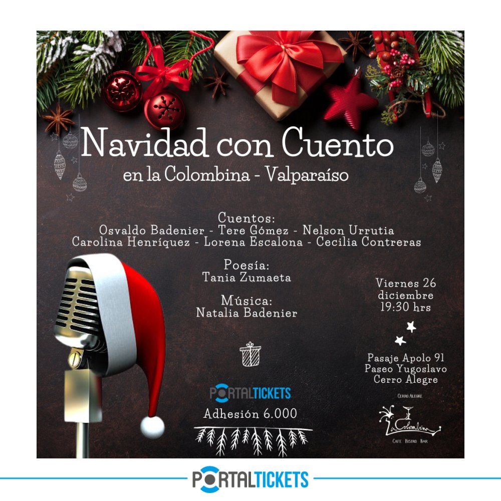 Flyer NAVIDAD CON CUENTO EN LA COLOMBINA, VALPARAÍSO