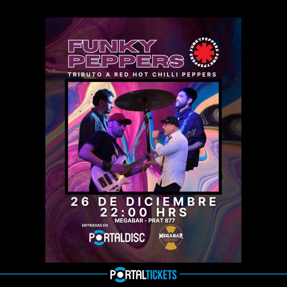 Flyer FUNKY PEPPERS EN MEGABAR, TEMUCO