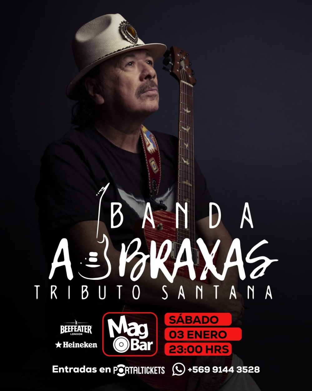 Flyer TRIBUTO A SANTANA EN MAGBAR, CHILLÁN