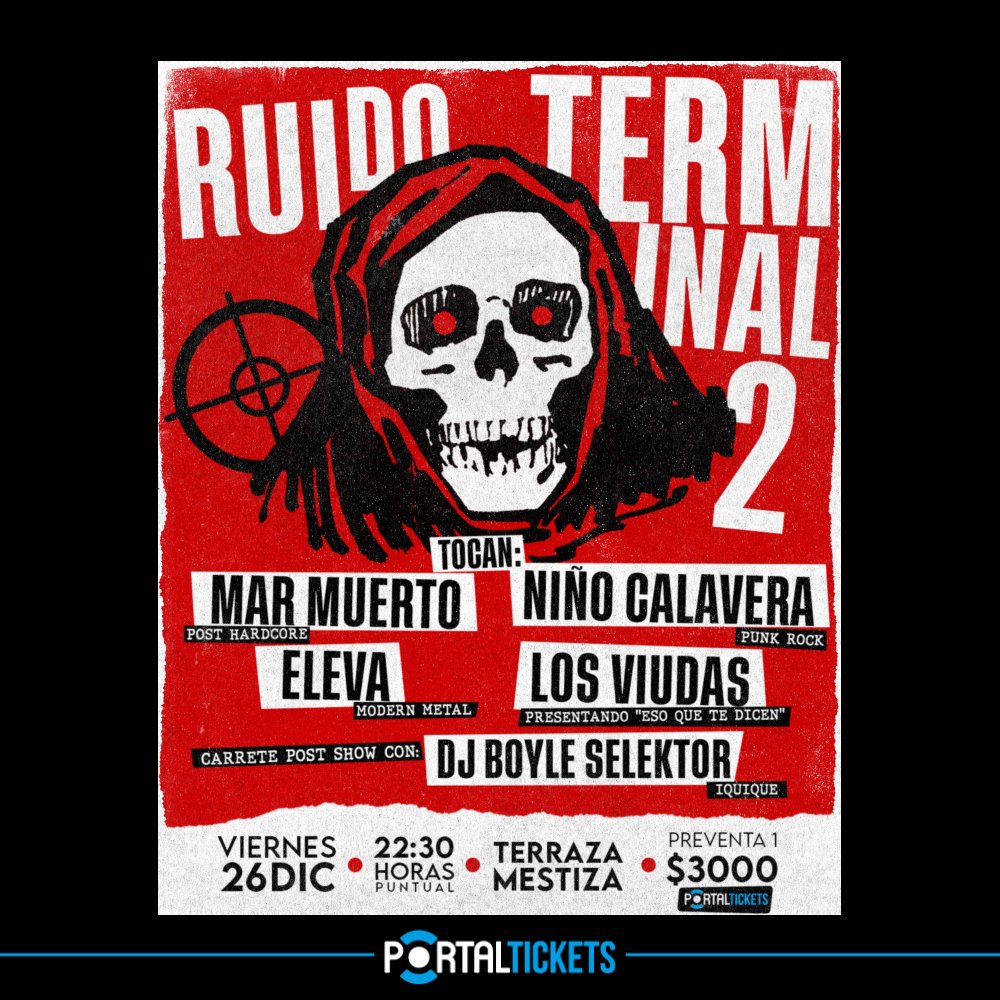 Flyer RUIDO TERMINAL II EN TERRAZA MESTIZA, ARICA