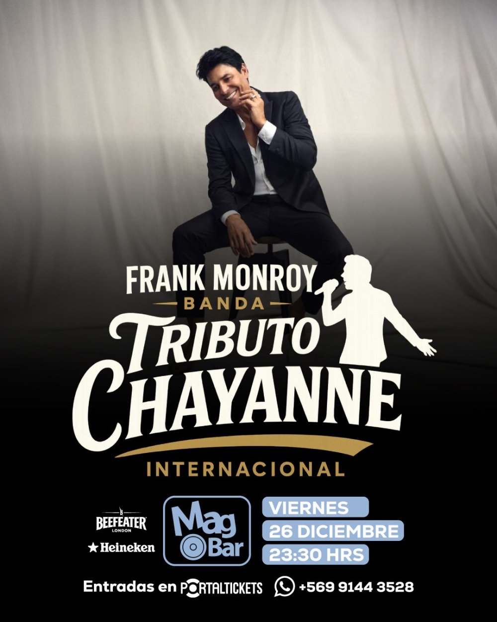 Flyer TRIBUTO A CHAYANNE EN MAGBAR, CHILLÁN