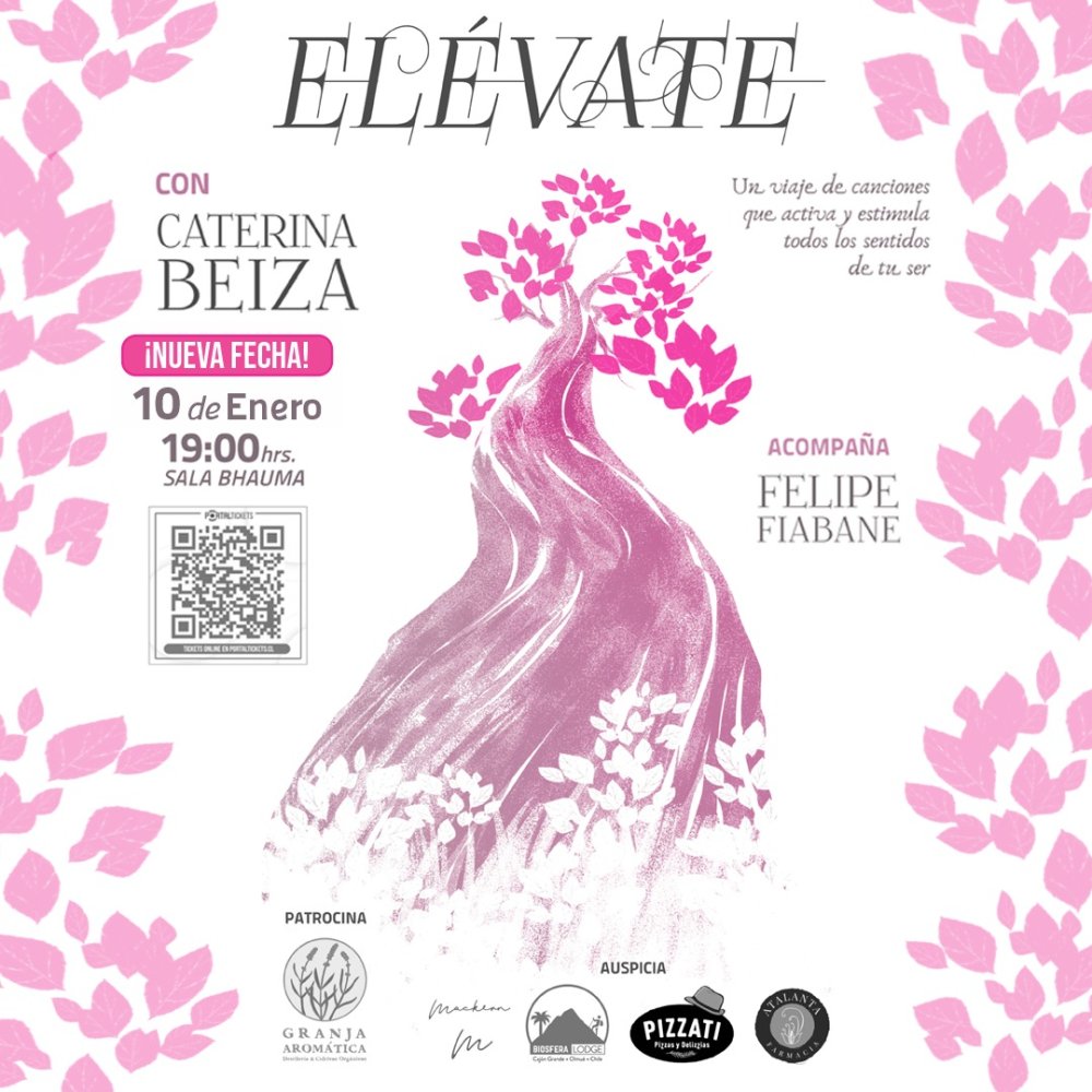 Flyer ELÉVATE: CATERINA BEIZA EN SALA BHAUMA, OLMUÉ