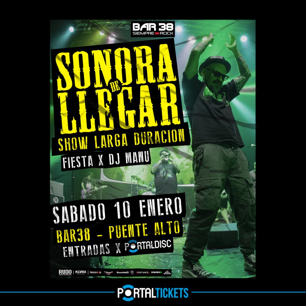 Flyer SONORA DE LLEGAR EN BAR 38: PRIMERA DEL AÑO