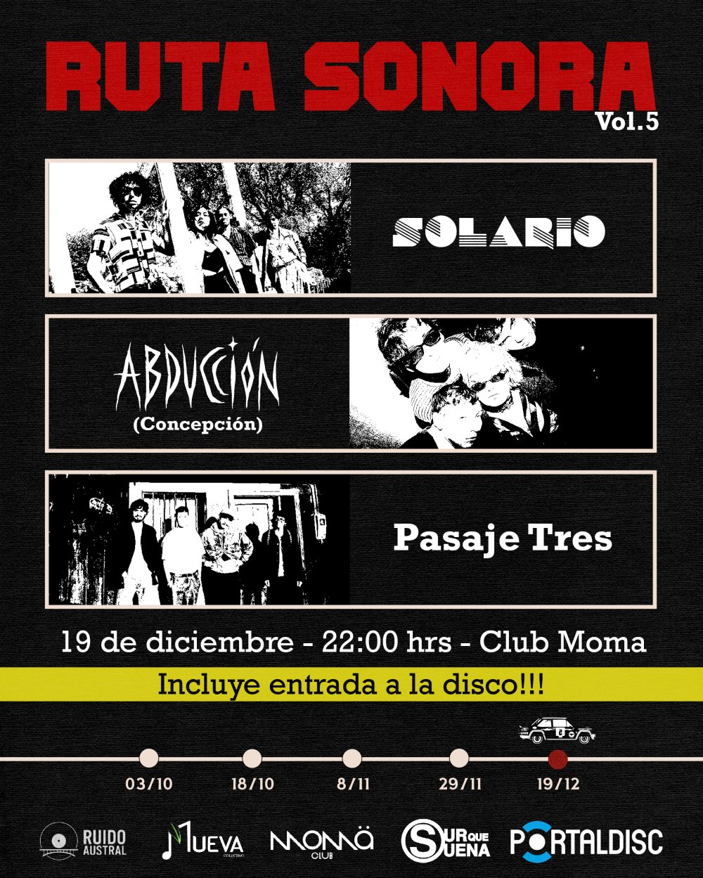 Flyer RUTA SONORA VOL.5 EN CLUB MOMA