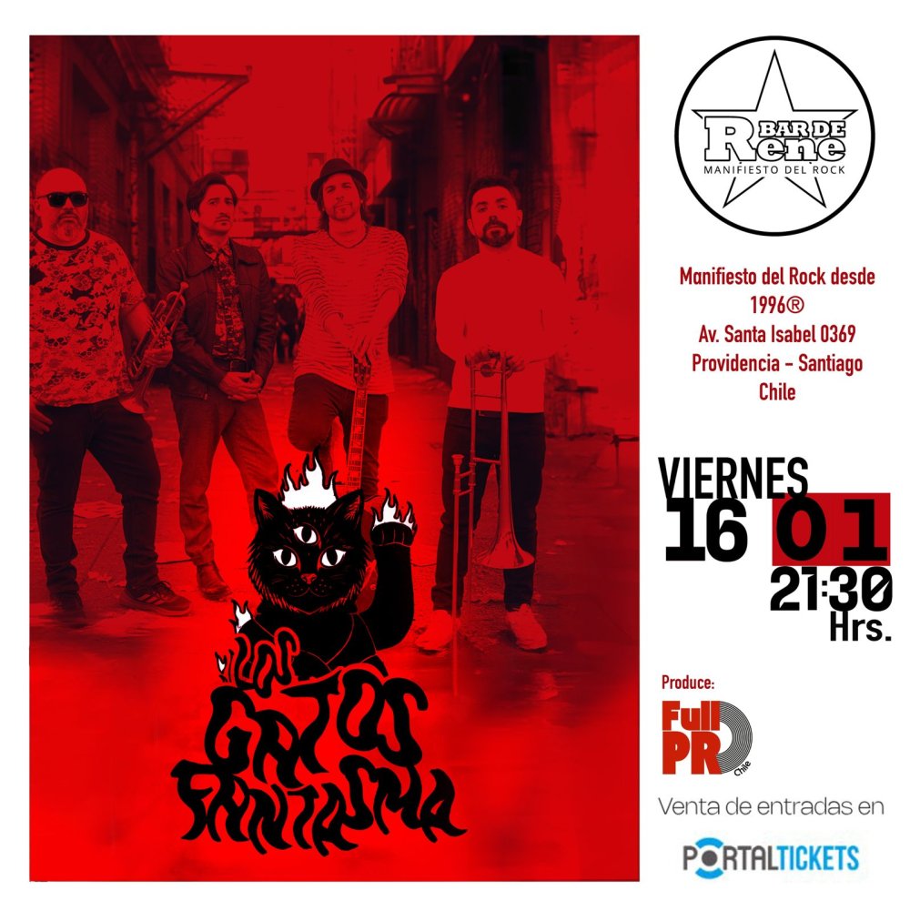 Flyer LOS GATOS FANTASMA EN BAR DE RENÉ