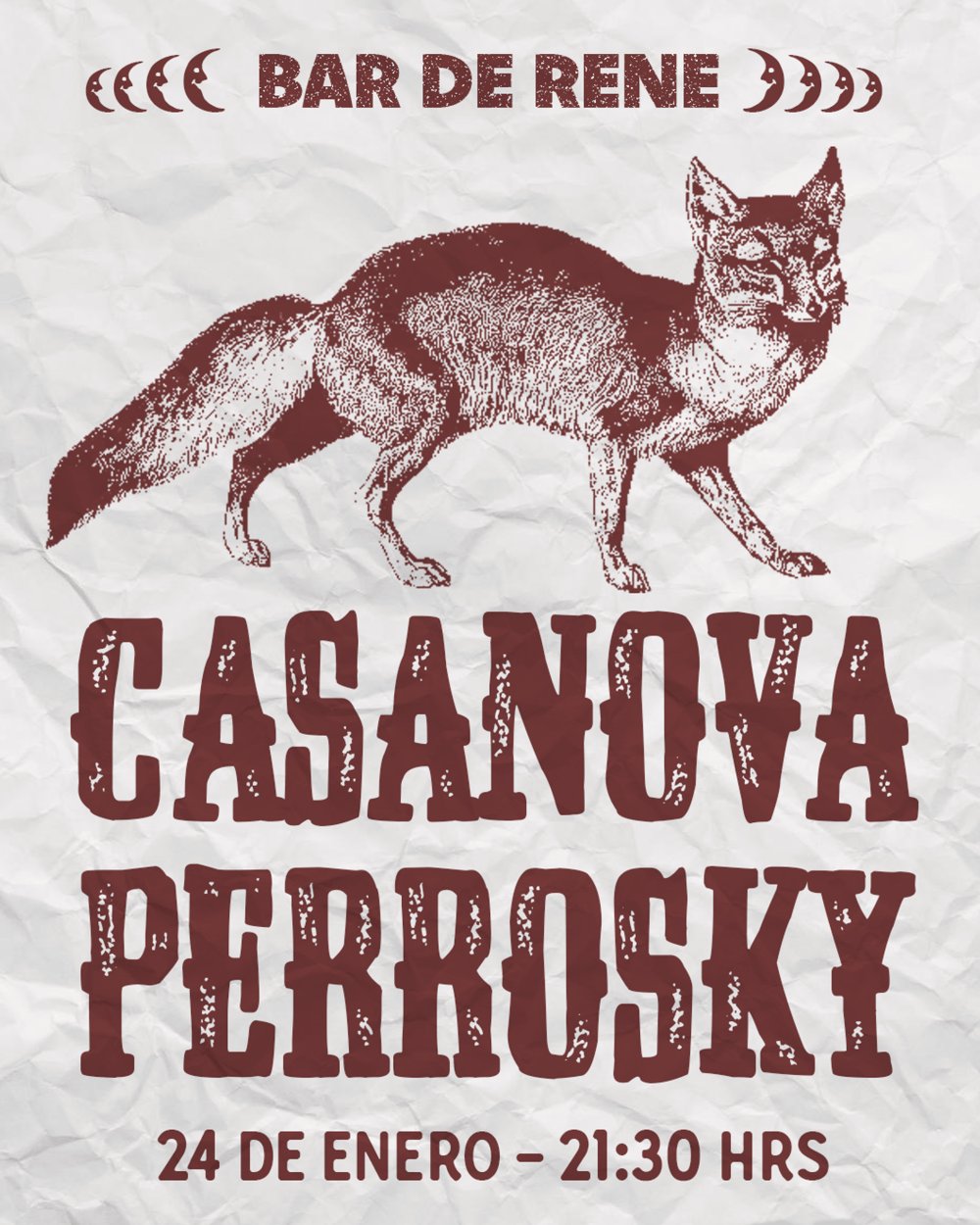 Flyer CASANOVA + PERROSKY EN BAR DE RENÉ