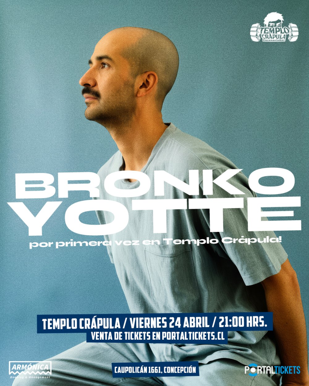 Imagen del evento: BRONKO YOTTE EN TEMPLO CRÁPULA – RAP ALTERNATIVO, LETRAS Y UNA NUEVA ERA ✨, CONCEPCIÓN