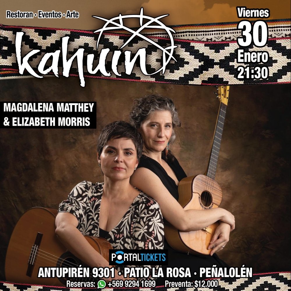 Flyer KAHUIN PRESENTA: MAGDALENA MATTHEY & ELIZABETH MORRIS