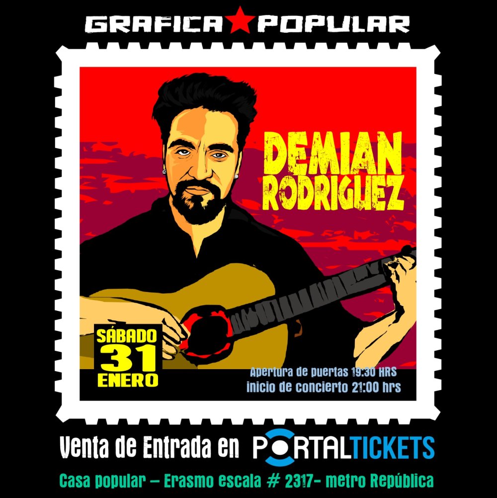 Flyer DEMIAN RODRÍGUEZ EN LA CASA POPULAR