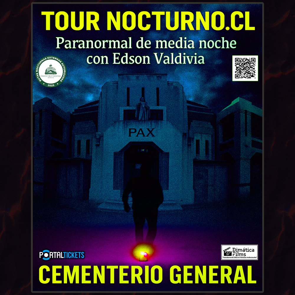 Imagen del evento: TOUR NOCTURNO EN CEMENTERIO GENERAL: PARANORMAL DE MEDIA NOCHE CON EDSON VALDIVIA PARTE 1- SABADO 7 DE FEBRERO 2026 - 23 HORAS