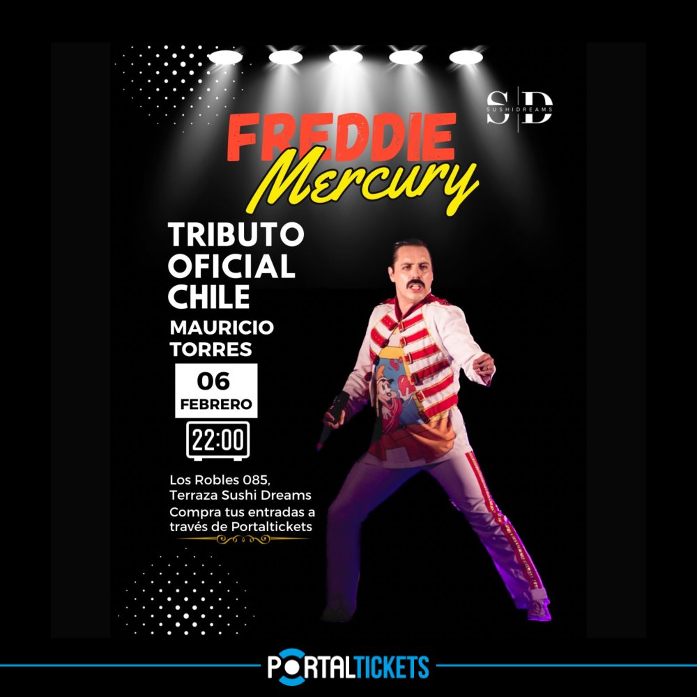 Imagen del evento: TRIBUTO A FREDDIE MERCURY EN SUSHI DREAMS, VALDIVIA