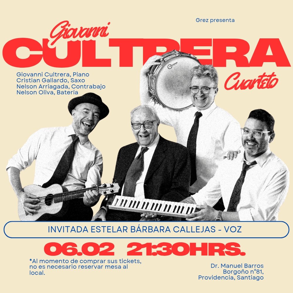 Imagen del evento: GIOVANNI CULTRERA CUARTETO EN GREZ