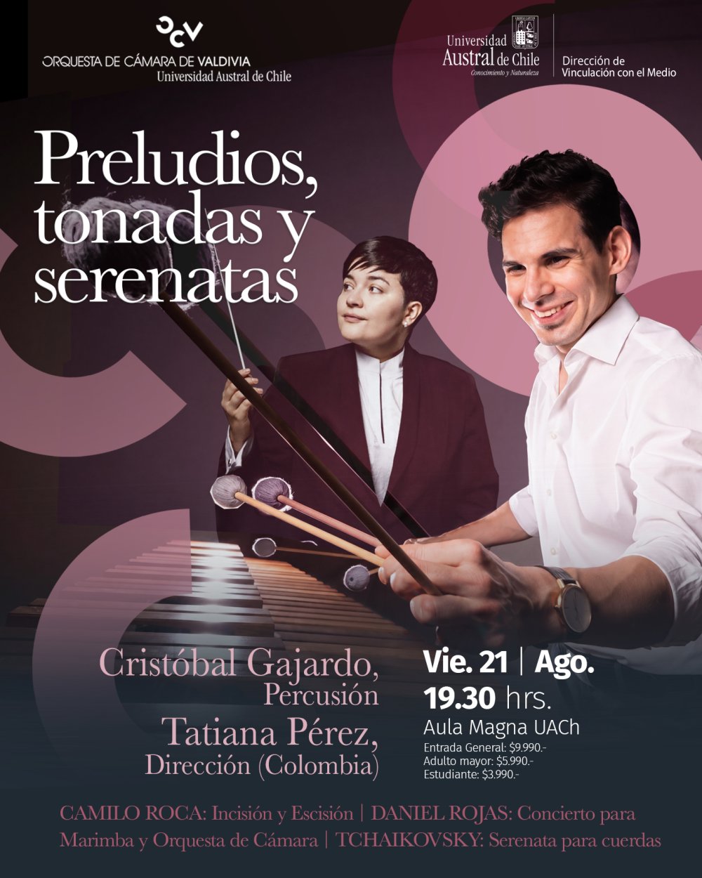 OCV PRESENTA:PRELUDIOS, TONADAS Y SERENATAS EN AULA MAGNA UACH, VALDIVIA