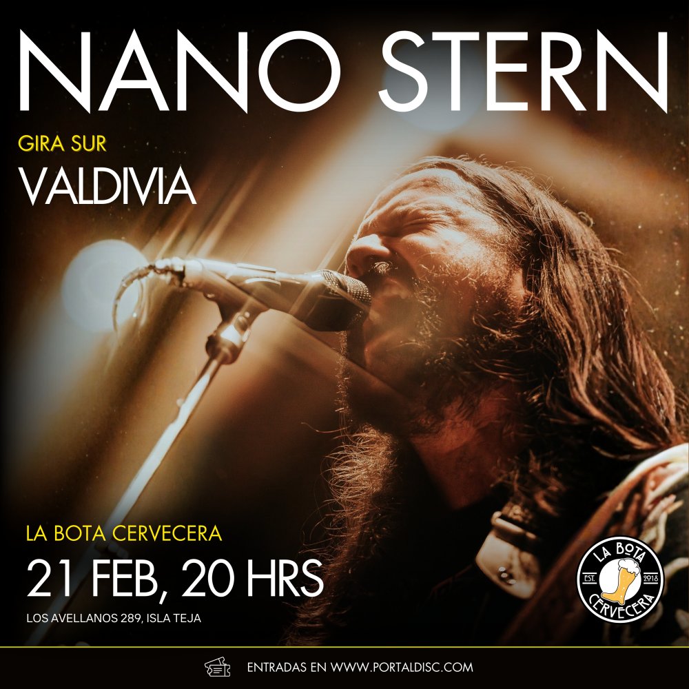 Flyer NANO STERN EN LA BOTA CERVECERA - VALDIVIA