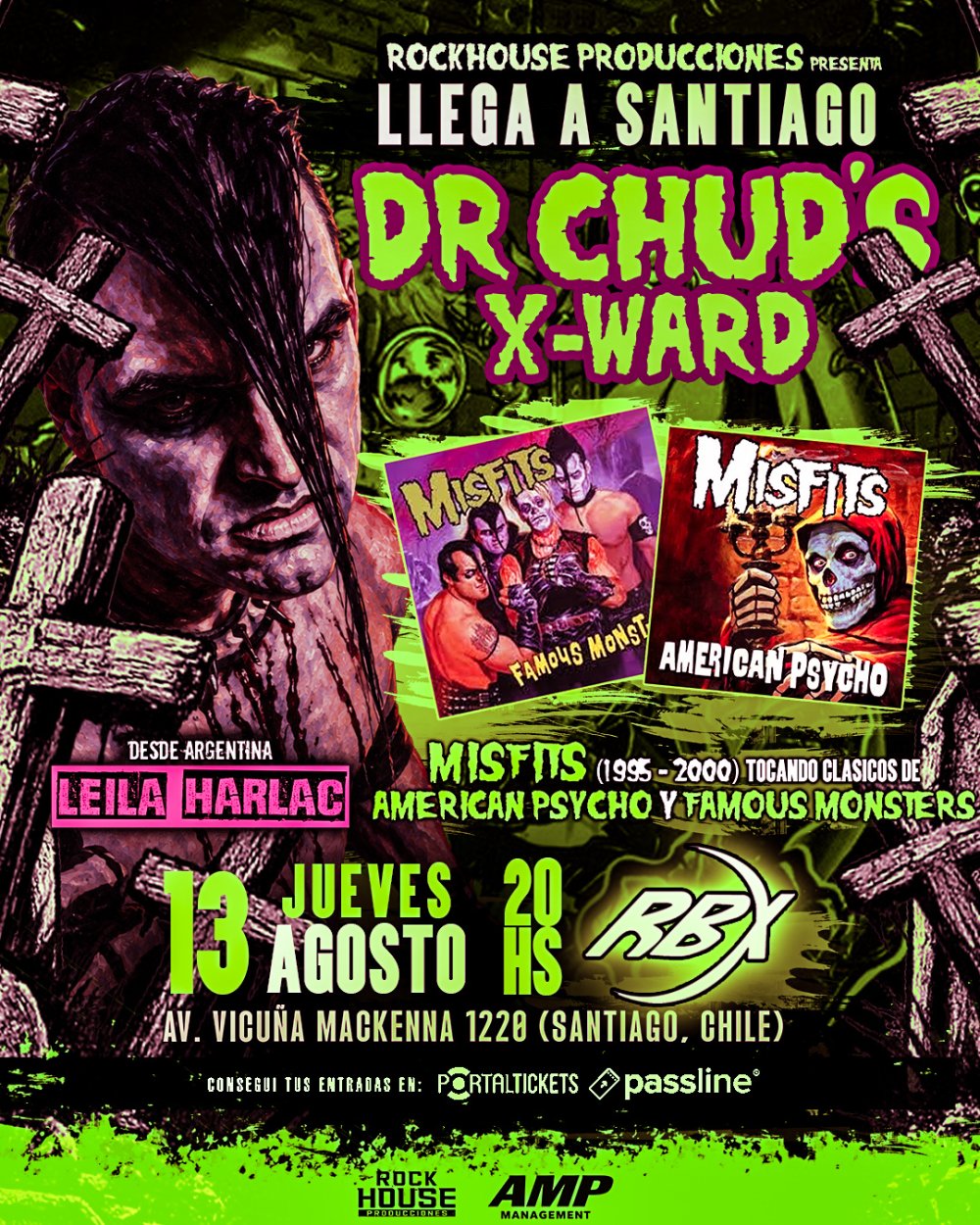 DR. CHUD’S X-WARD – MISFITS ERA 1995–2000 EN CHILE - SALA RBX