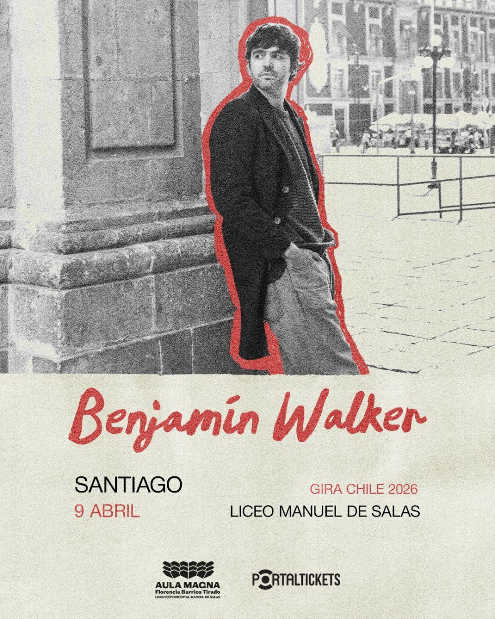 Flyer BENJAMÍN WALKER EN AULA MAGNA MANUEL DE SALAS
