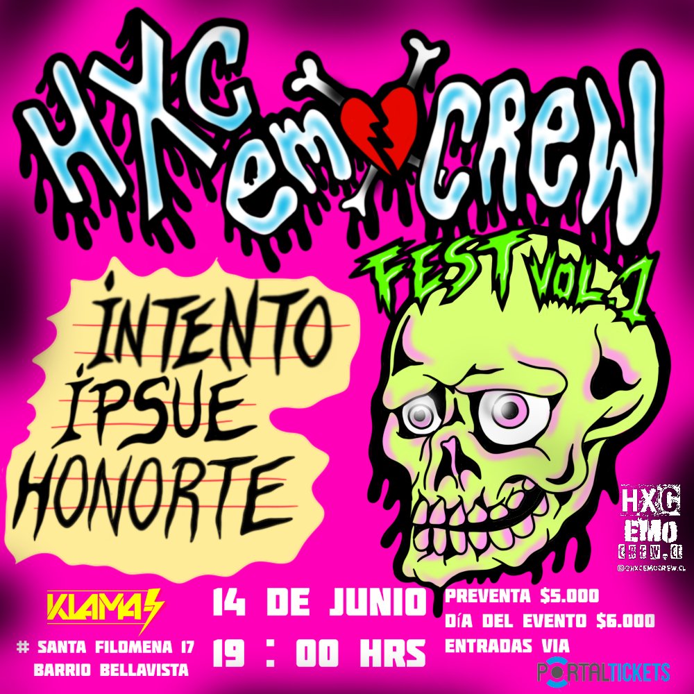 Flyer HXC EMO CREW FEST VOL.1  EN ⚡ KLAMA  