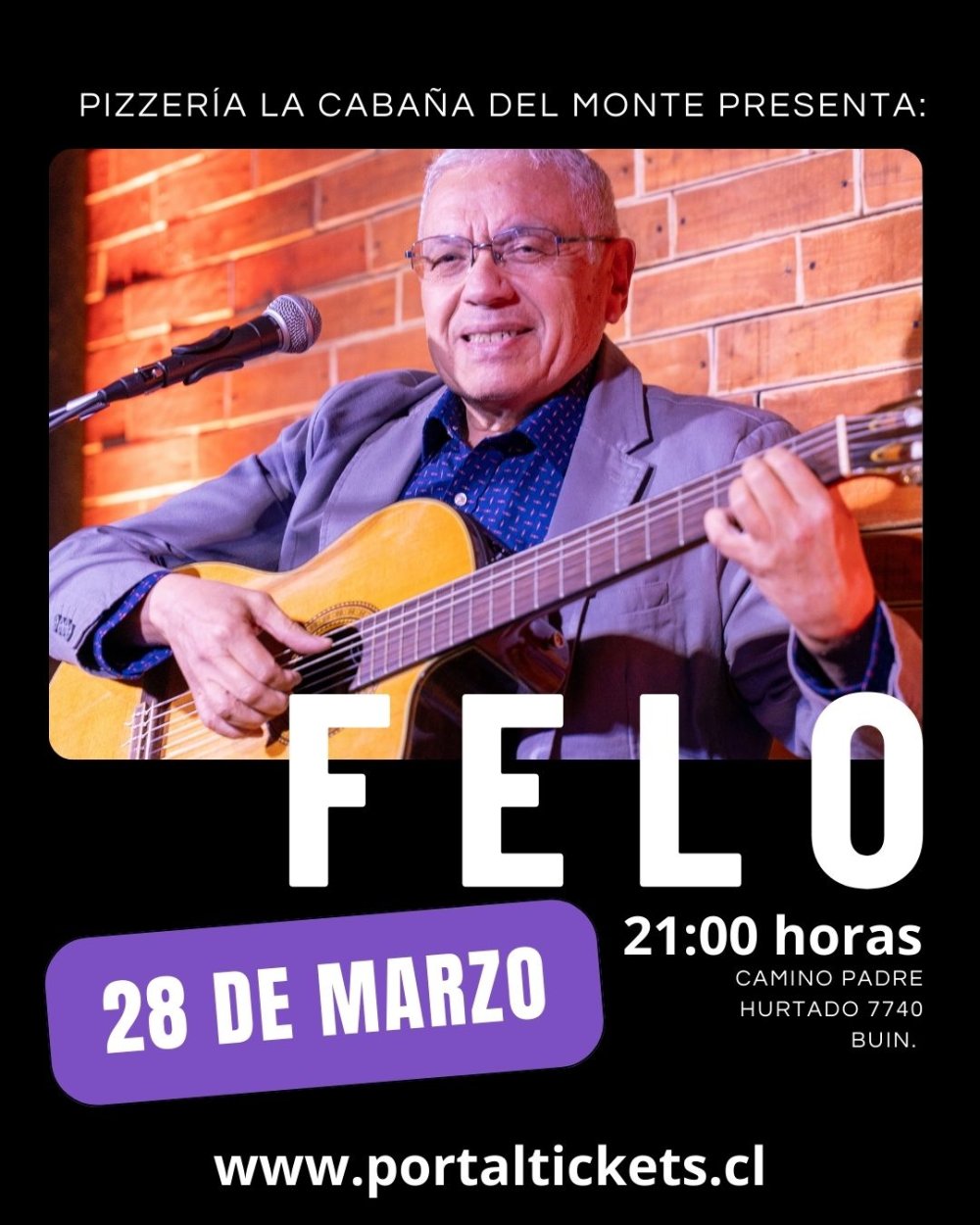 Flyer FELO EN LA CABAÑA DEL MONTE, BUIN