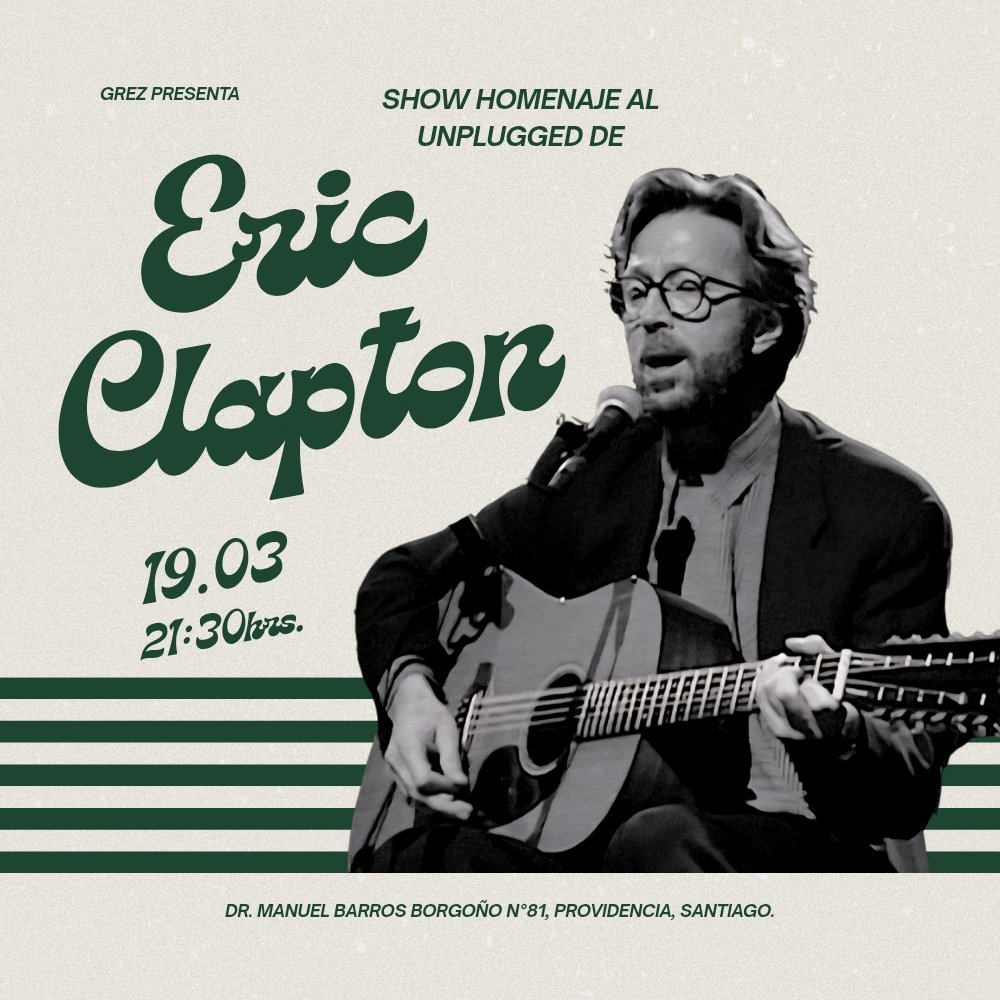 Flyer HOMENAJE AL UNPLUGGED DE ERIC CLAPTON EN GREZ