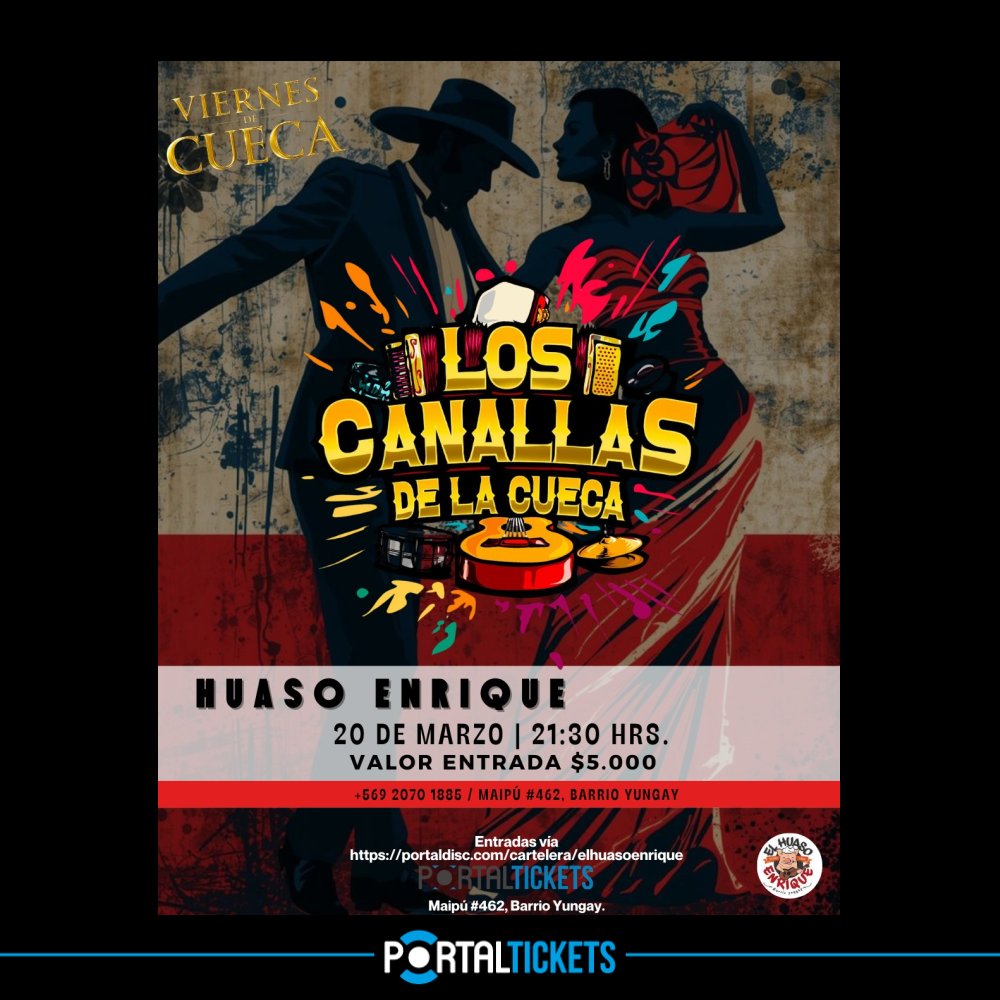 Imagen del evento: VIERNES DE CUECAS: LOS CANALLAS DE LA CUECA EN EL HUASO ENRIQUE