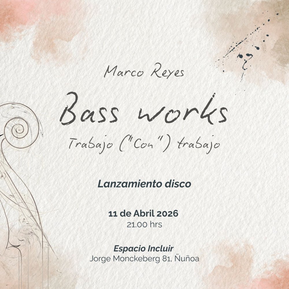 Flyer LANZAMIENTO DISCO BASS WORKS DE MARCO REYES