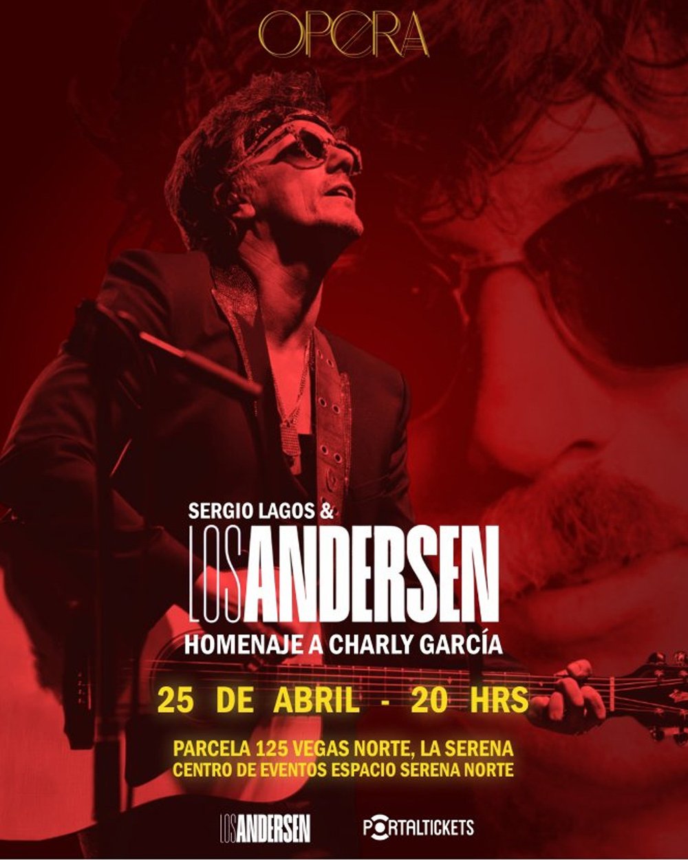 Flyer SERGIO LAGOS Y LOS ANDERSEN EN OPERA TEATRO CLUB, LA SERENA