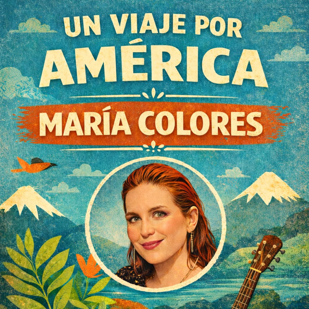 Flyer UN VIAJE POR AMERICA CON MARIA COLORES EN TEATRO ESCUELA MODERNA DE MÚSICA