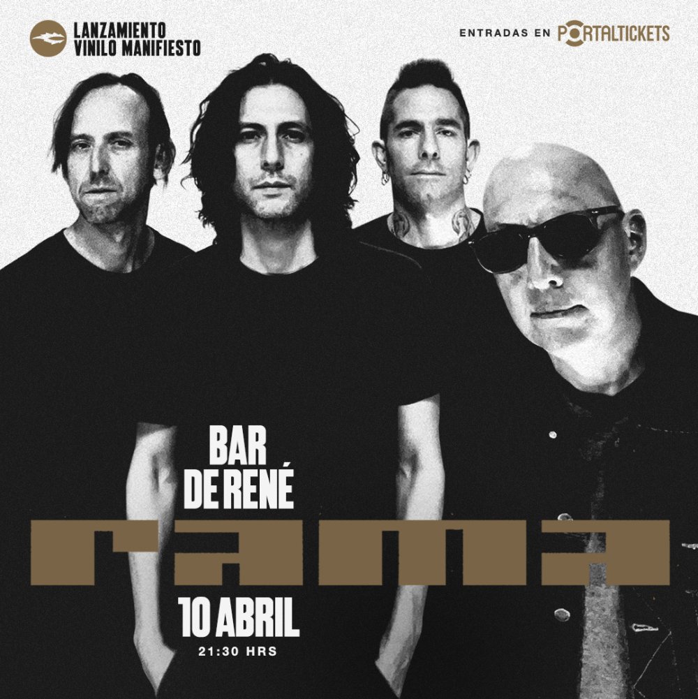 Flyer RAMA: LANZAMIENTO MANIFIESTO EN VINILO EN BAR DE RENÉ