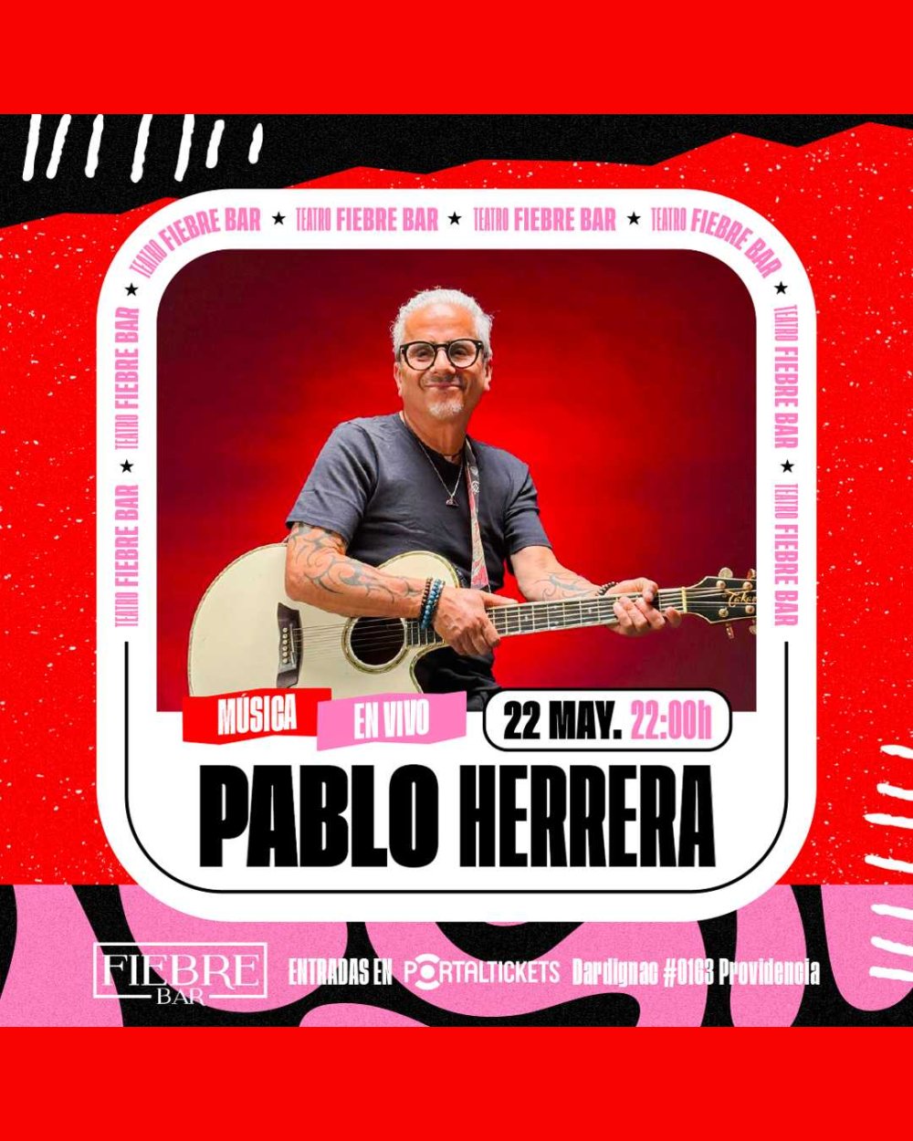 Flyer PABLO HERRERA ÍNTIMO EN FIEBRE BAR