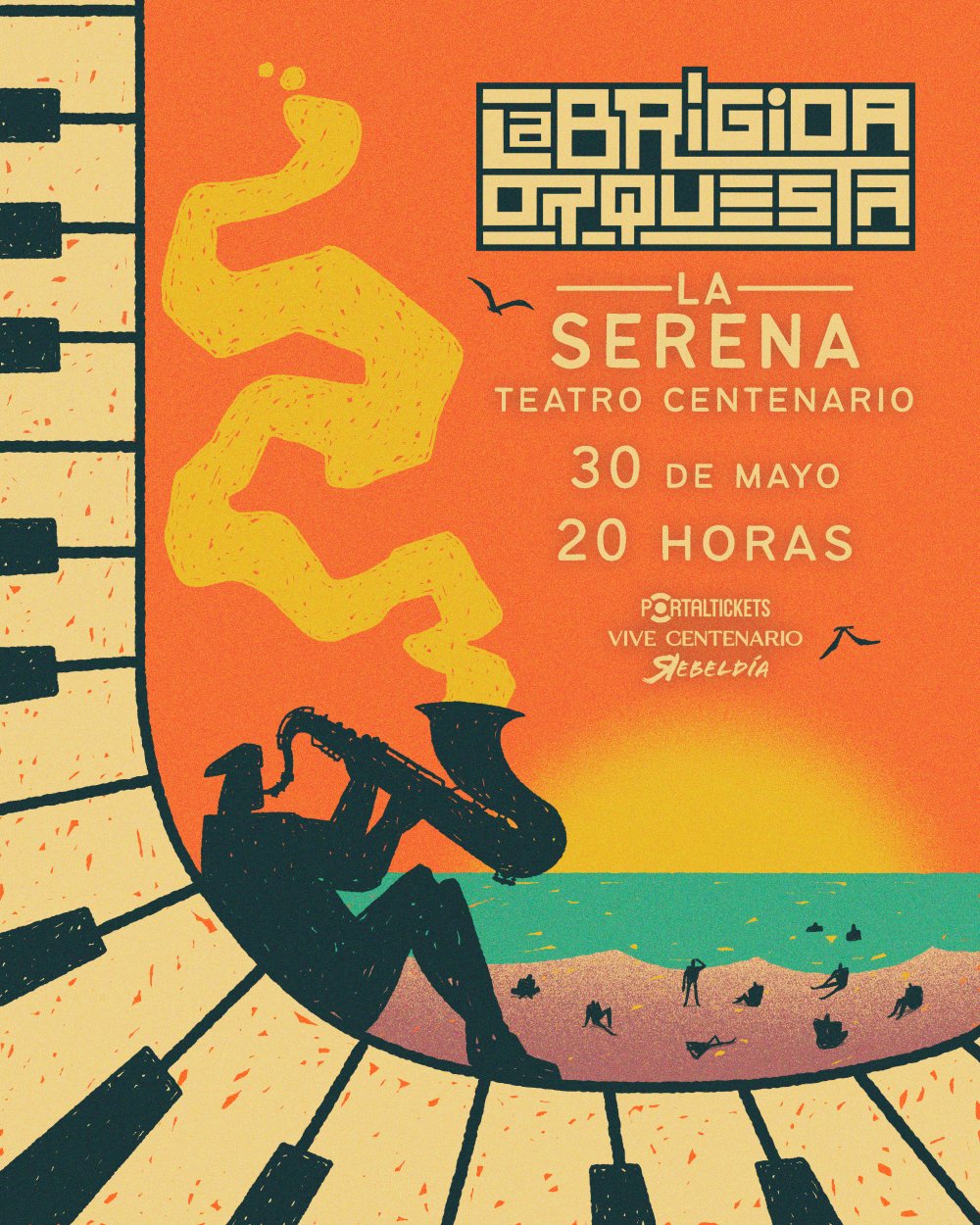 Flyer LA BRÍGIDA ORQUESTA EN TEATRO CENTENARIO LA SERENA