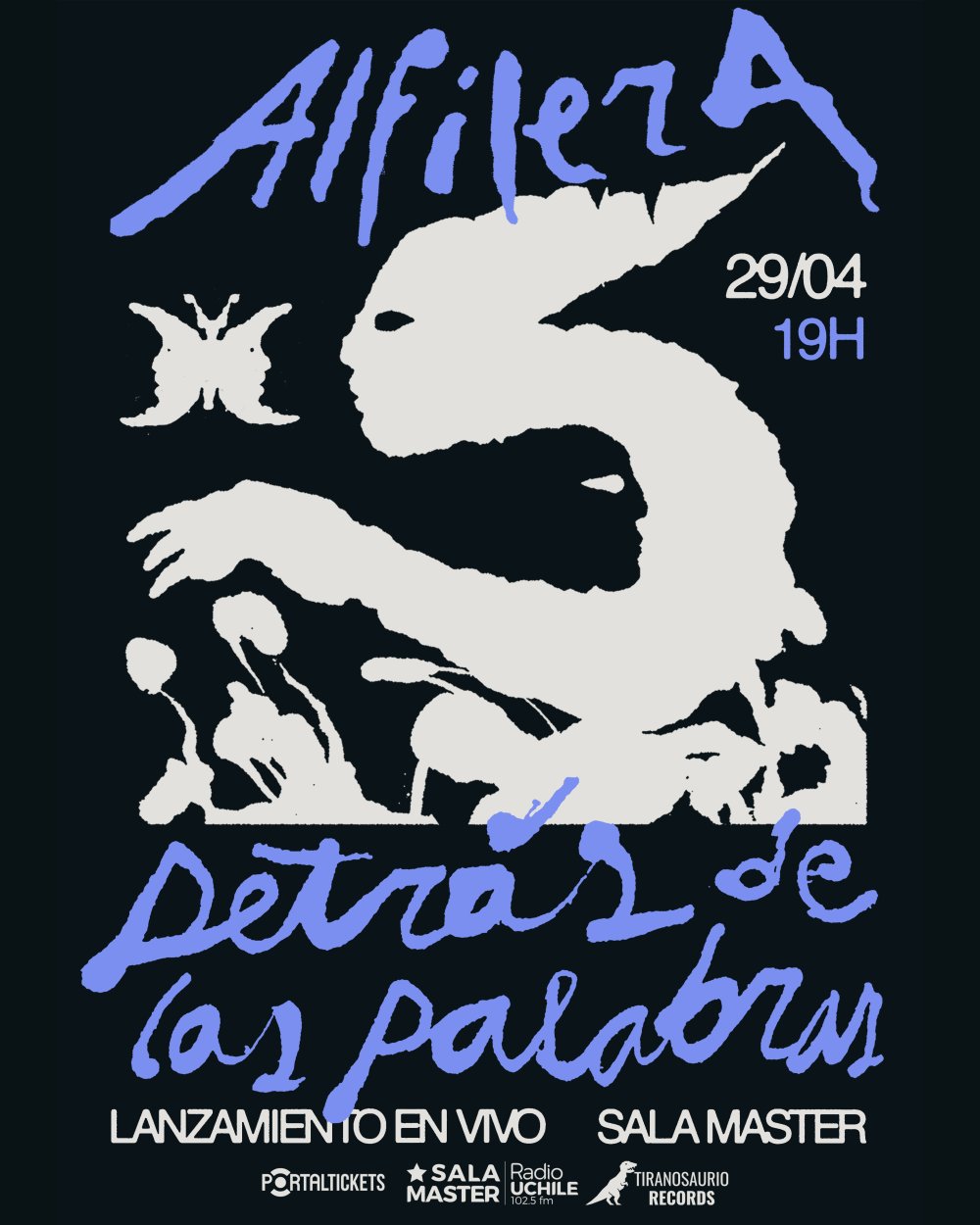 Flyer Evento ALFILERA PRESENTA: DETRÁS DE LAS PALABRAS EN SALA MASTER