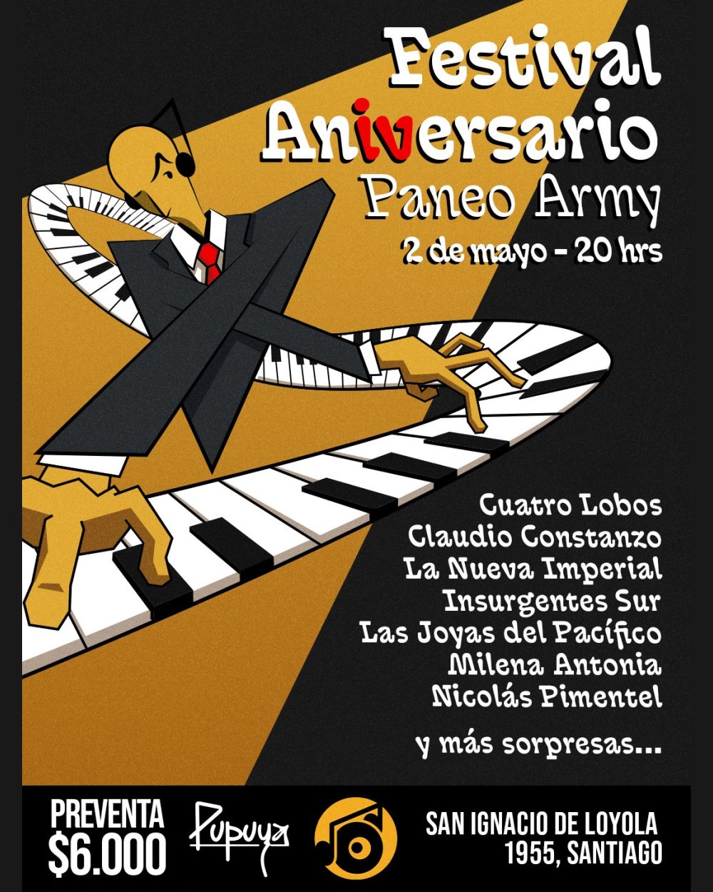 Flyer FESTIVAL 4° ANIVERSARIO PANEO ARMY EN PUPUYA RESTAURANT