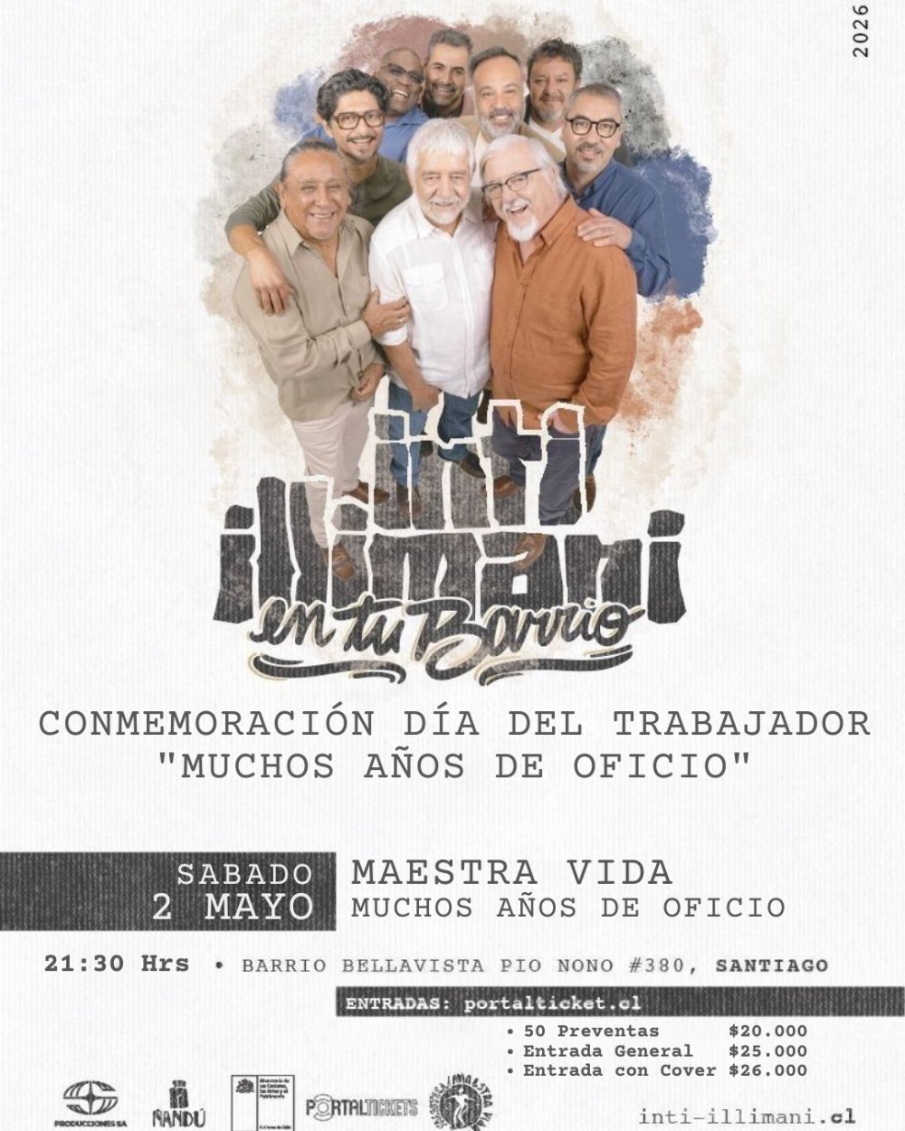 Flyer INTI ILLIMANI / CONMEMORACIÓN DIA DE L@S TRABAJADOR@S EN MAESTRA VIDA