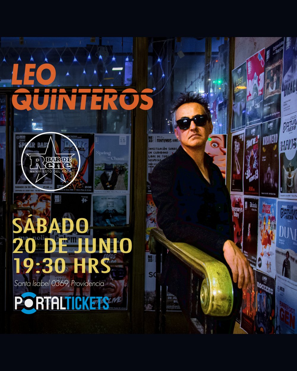 Flyer LEO QUINTEROS VUELVE AL BAR DE RENÉ