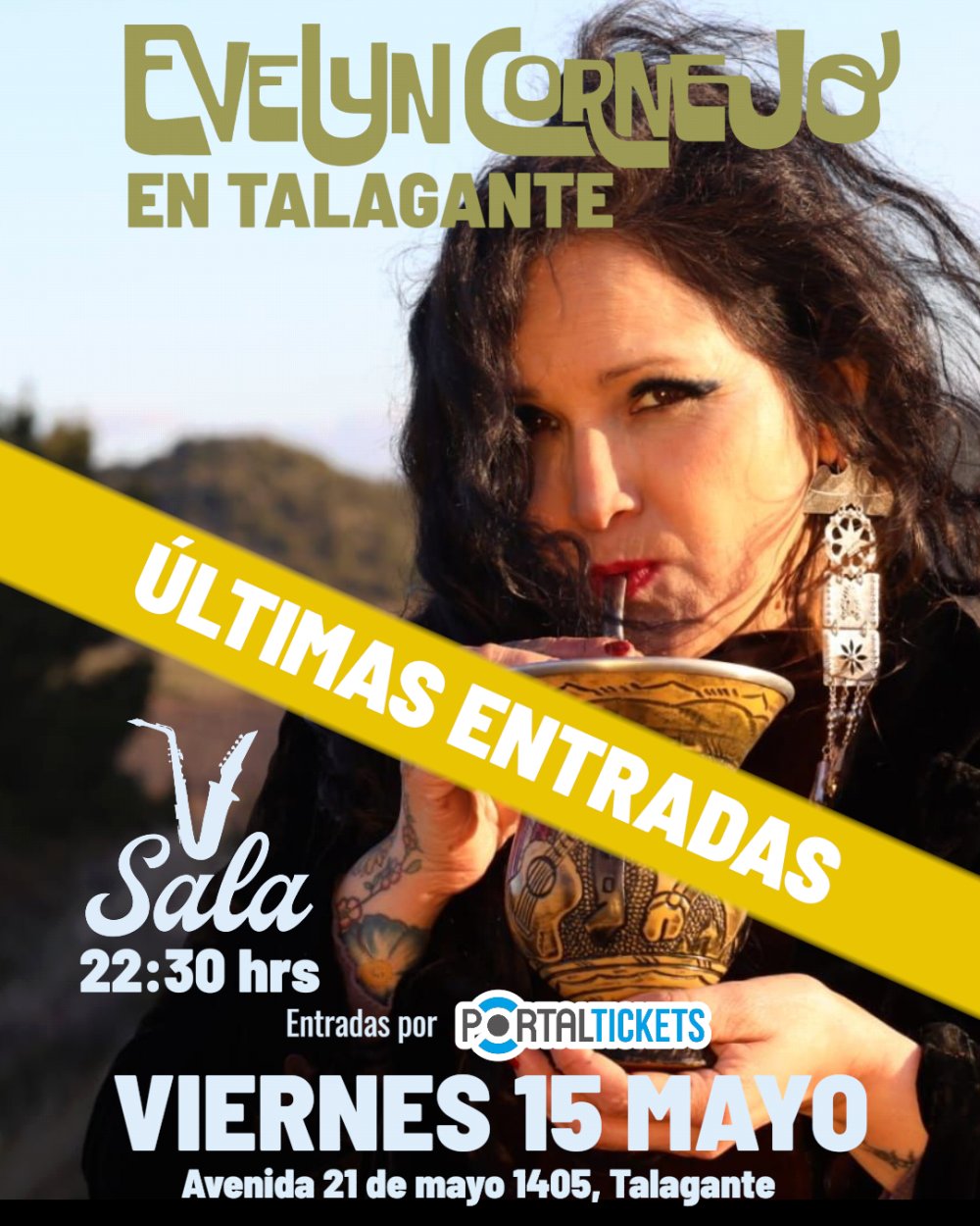 Flyer EVELYN CORNEJO EN TALAGANTE - LA KINTA SALA