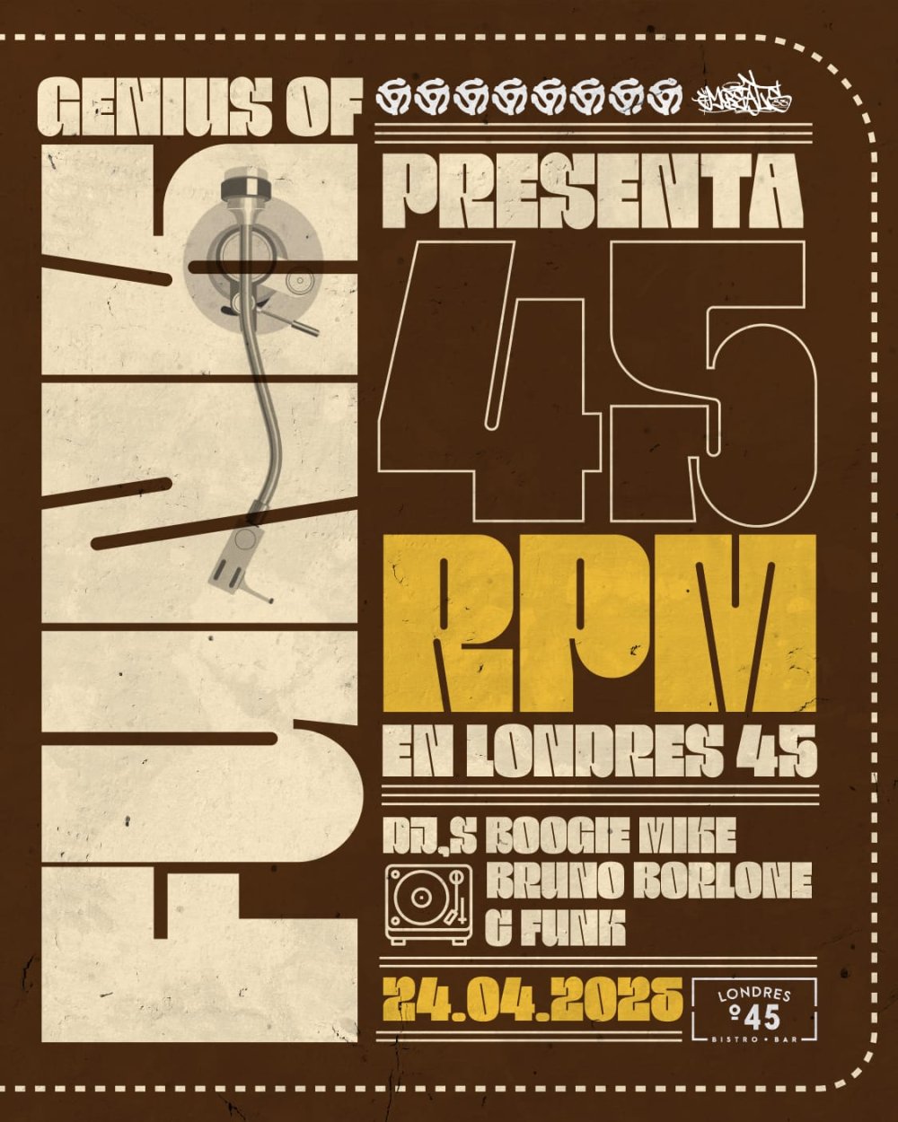 LONDRES 45 RPM: GENIUS OFF FUNK: C-FUNK + BRUNO BORLONE + BOOGIE