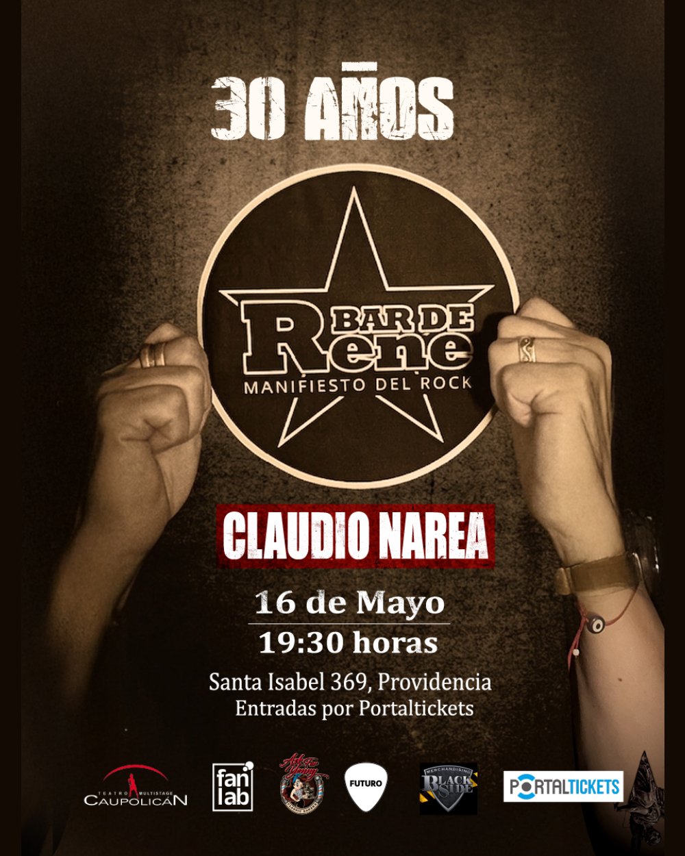 Flyer CLAUDIO NAREA: BAR DE RENÉ ESCENARIO ACÚSTICO