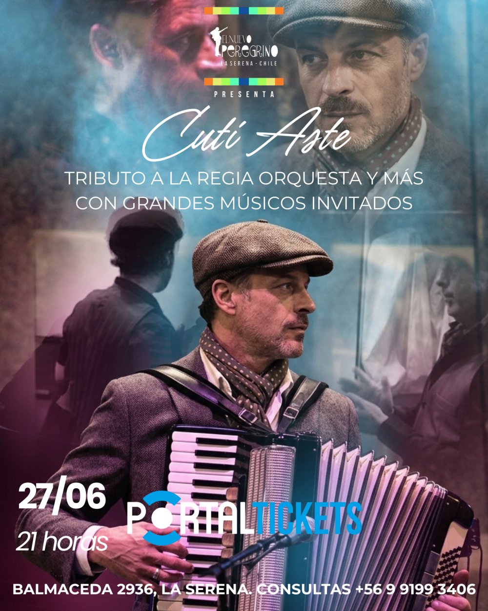 Flyer CUTI ASTE EN LA SERENA. TRIBUTO A LA REGIA ORQUESTA Y MÁS.