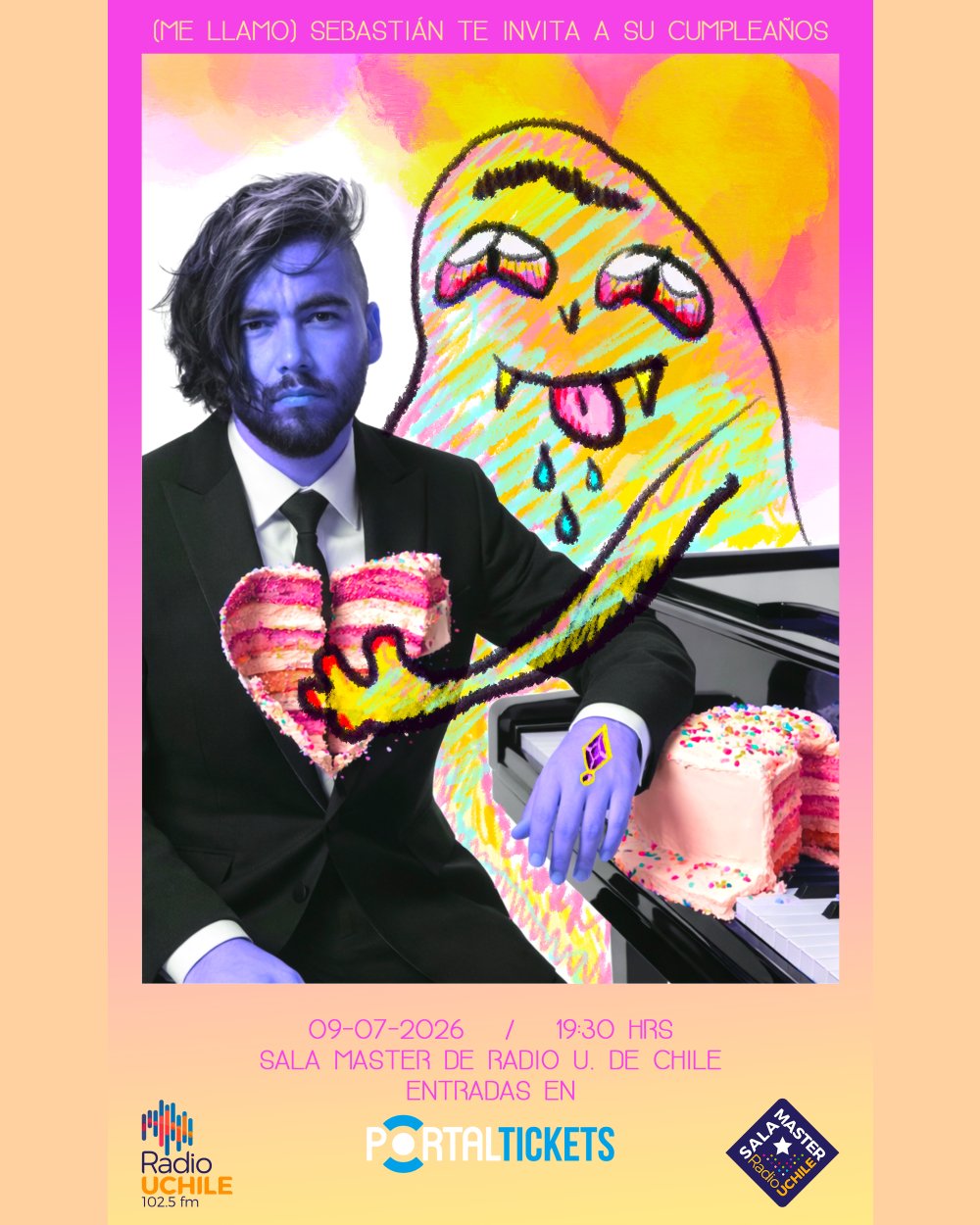 Flyer (ME LLAMO) SEBASTIÁN TE INVITA A SU CUMPLEAÑOS EN SALA MASTER