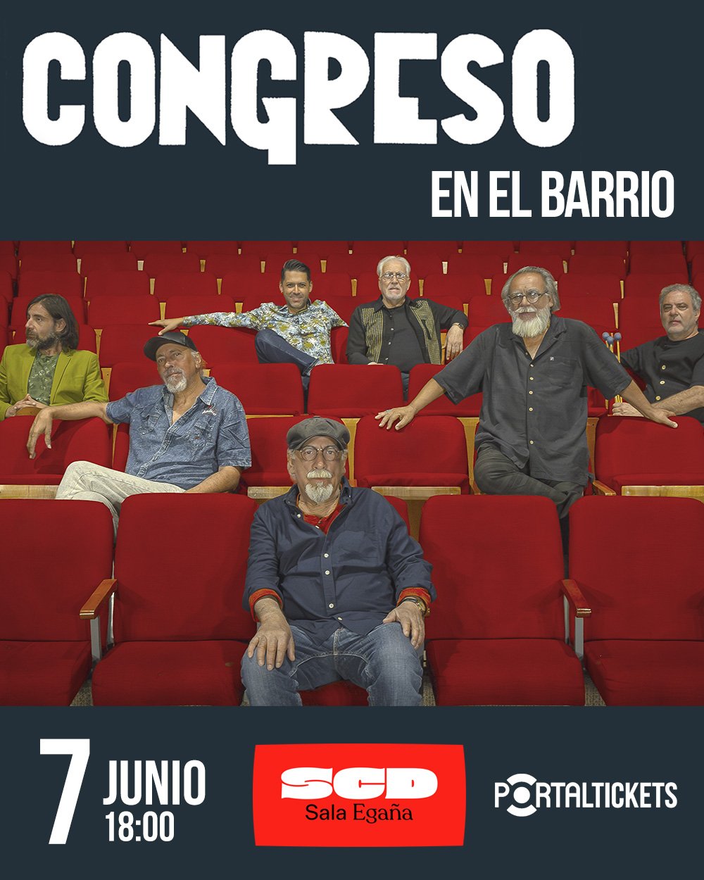 Flyer CONGRESO EN EL BARRIO - 7 DE JUNIO 18:00 - SALA SCD EGAÑA