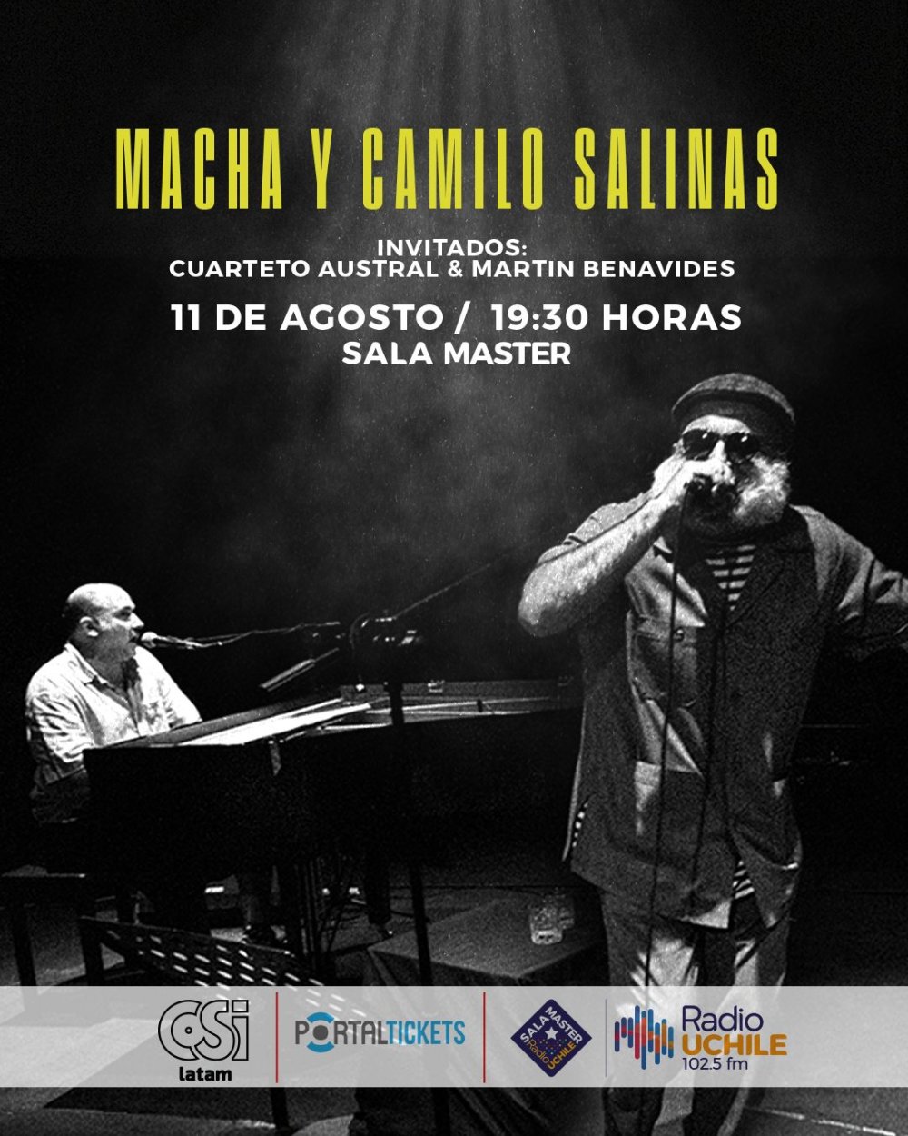 Flyer MACHA + CAMILO SALINAS EN SALA MASTER