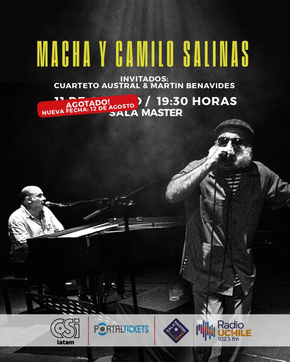 Flyer MACHA + CAMILO SALINAS EN SALA MASTER