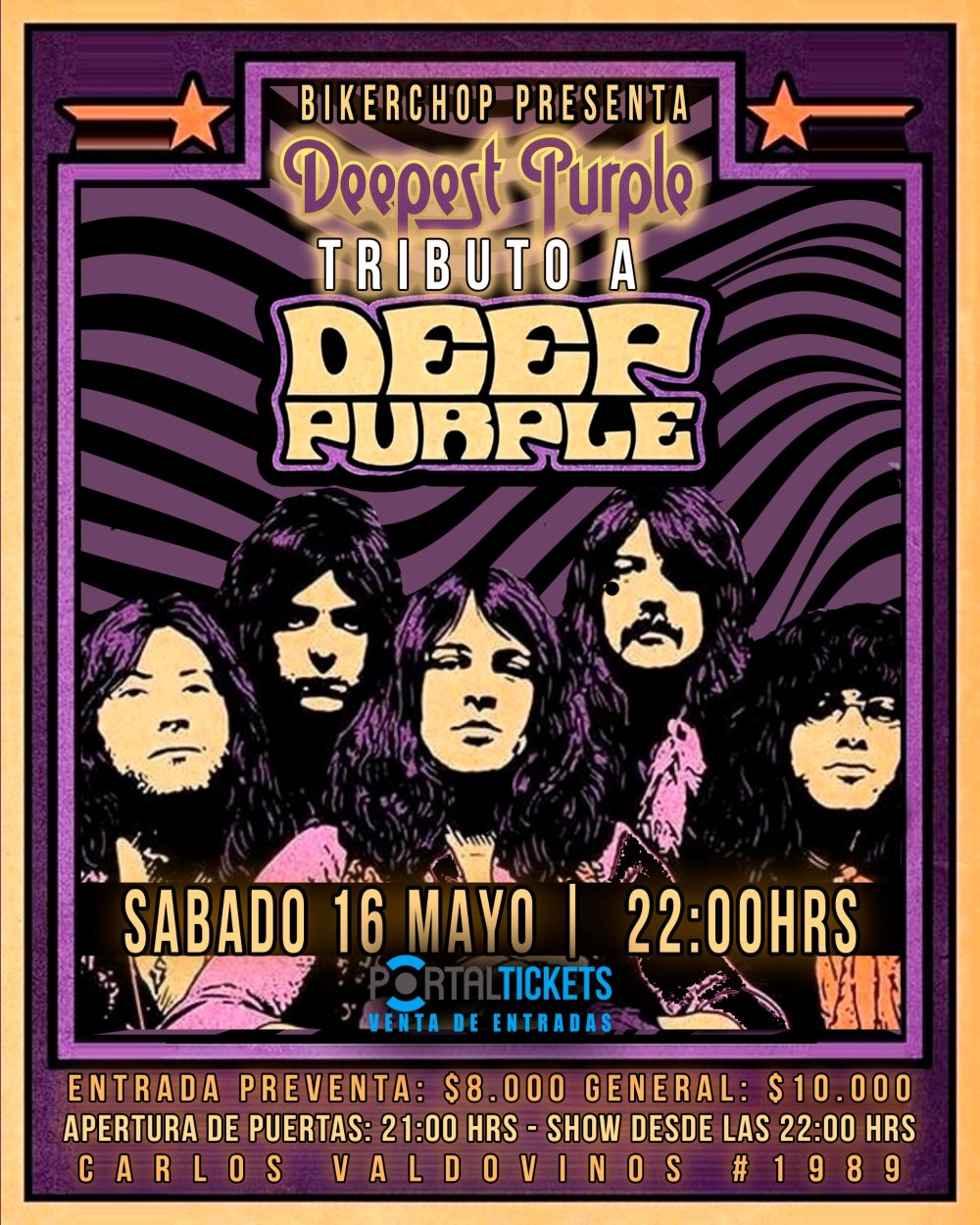 REGALA TICKETS PARA DEEPEST PURPLE: TRIBUTO A DEEP PURPLE EN BIKER