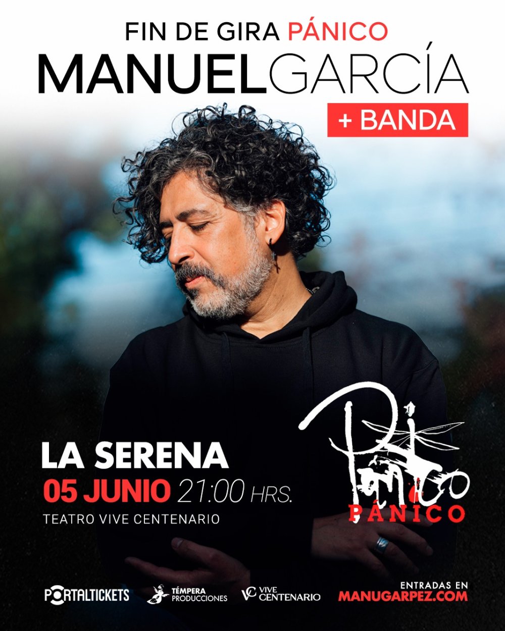 Flyer MANUEL GARCÍA EN TEATRO VIVE CENTENARIO LA SERENA