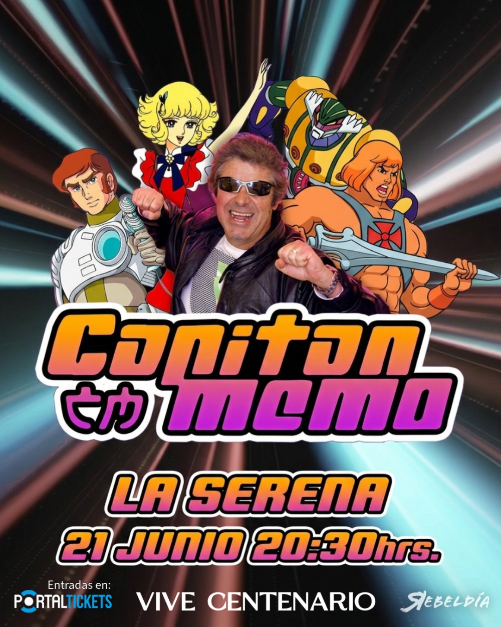 Flyer CAPITAN MEMO EN TEATRO CENTENARIO LA SERENA
