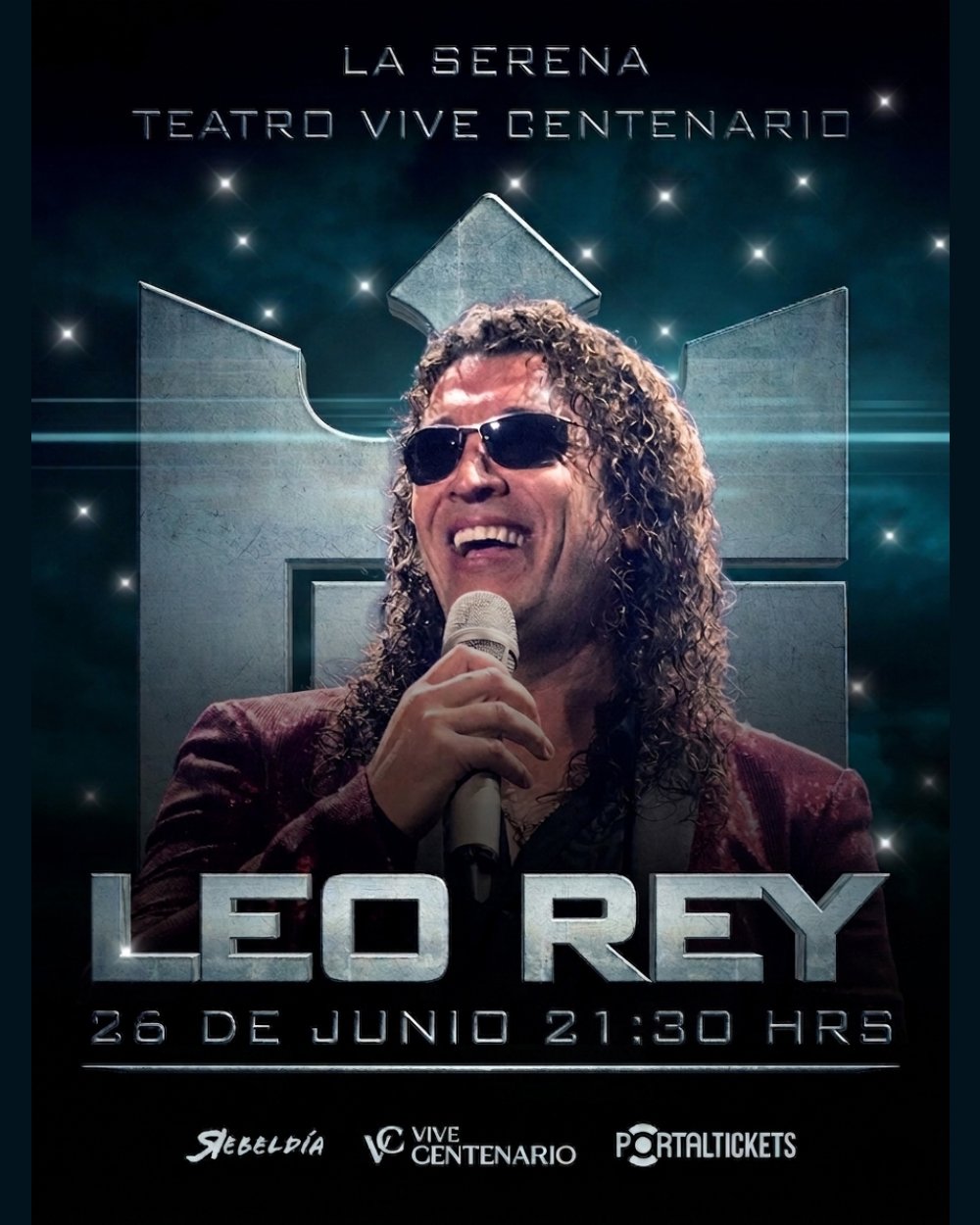 Flyer LEO REY EN TEATRO CENTENARIO LA SERENA