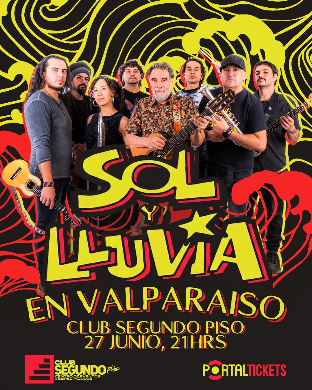 Flyer SOL Y LLUVIA EN VALPARAÍSO - CLUB SEGUNDO PISO